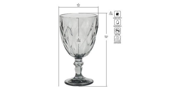 WEINGLAS 320 ml  - Grau, Basics, Glas (9/16,5cm) - Novel