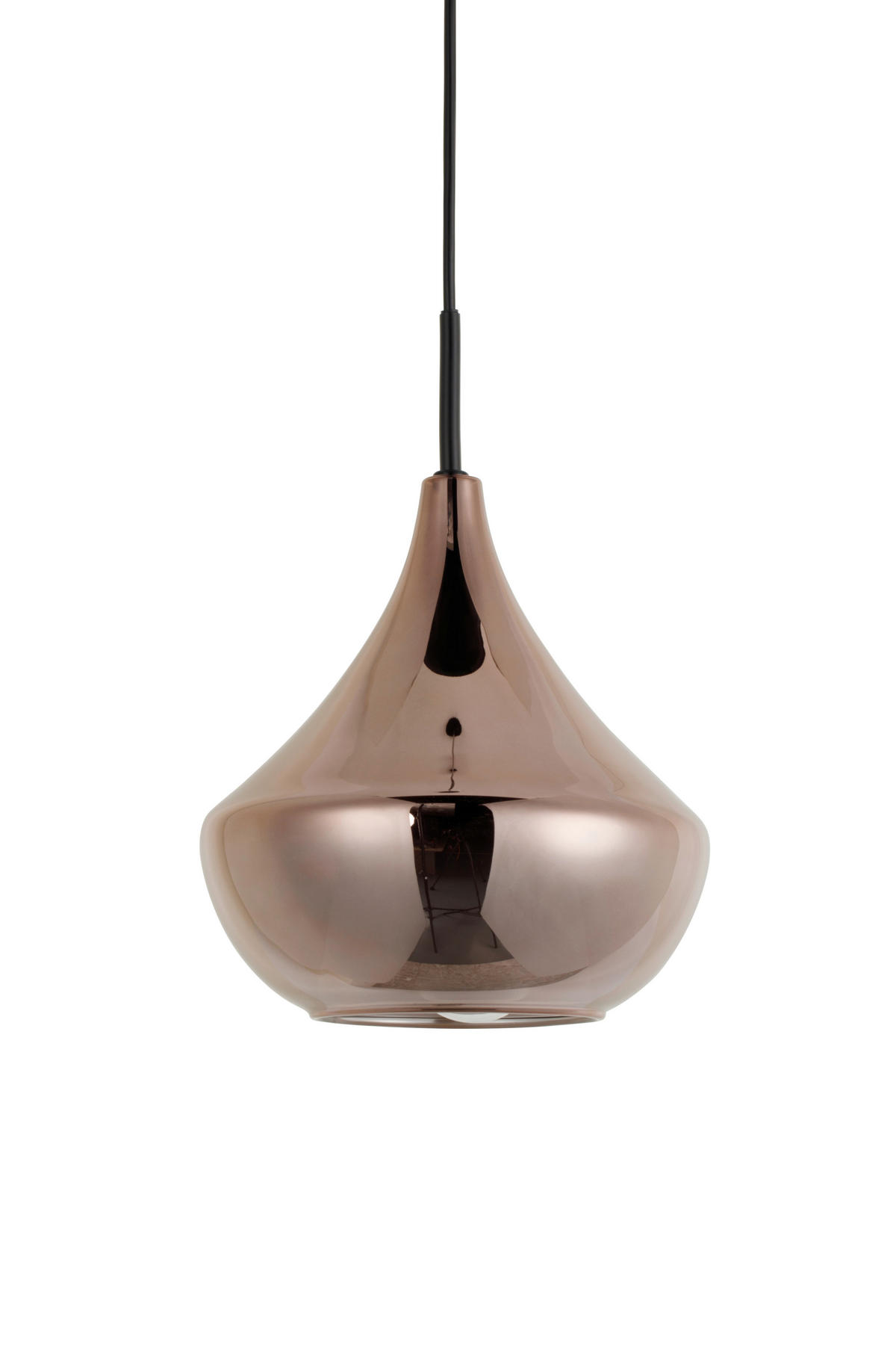 HÄNGELEUCHTE Sinj 22/176,5 cm  - Roségold/Schwarz, Design, Glas/Metall (22/176,5cm) - Novel