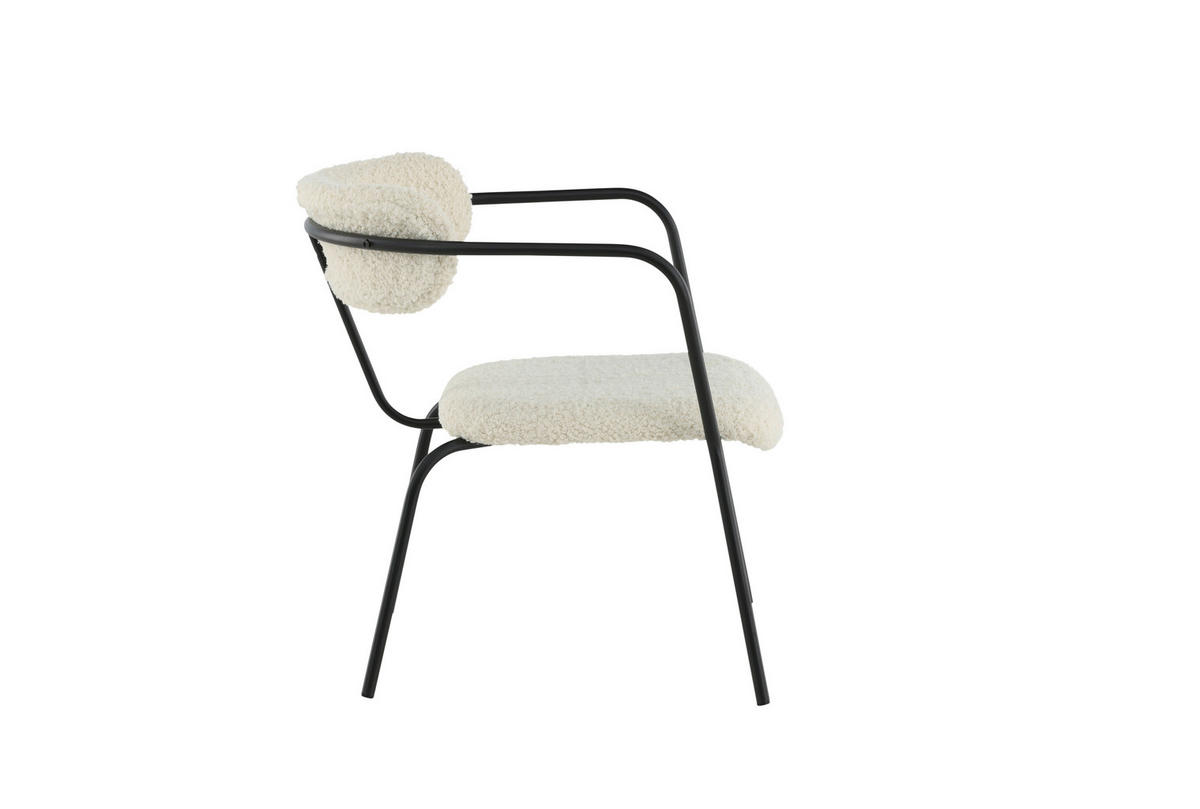 SESSEL in Teddystoff Schwarz, Weiß  - Schwarz/Weiß, Design, Textil/Metall (68/69/67cm) - Livetastic
