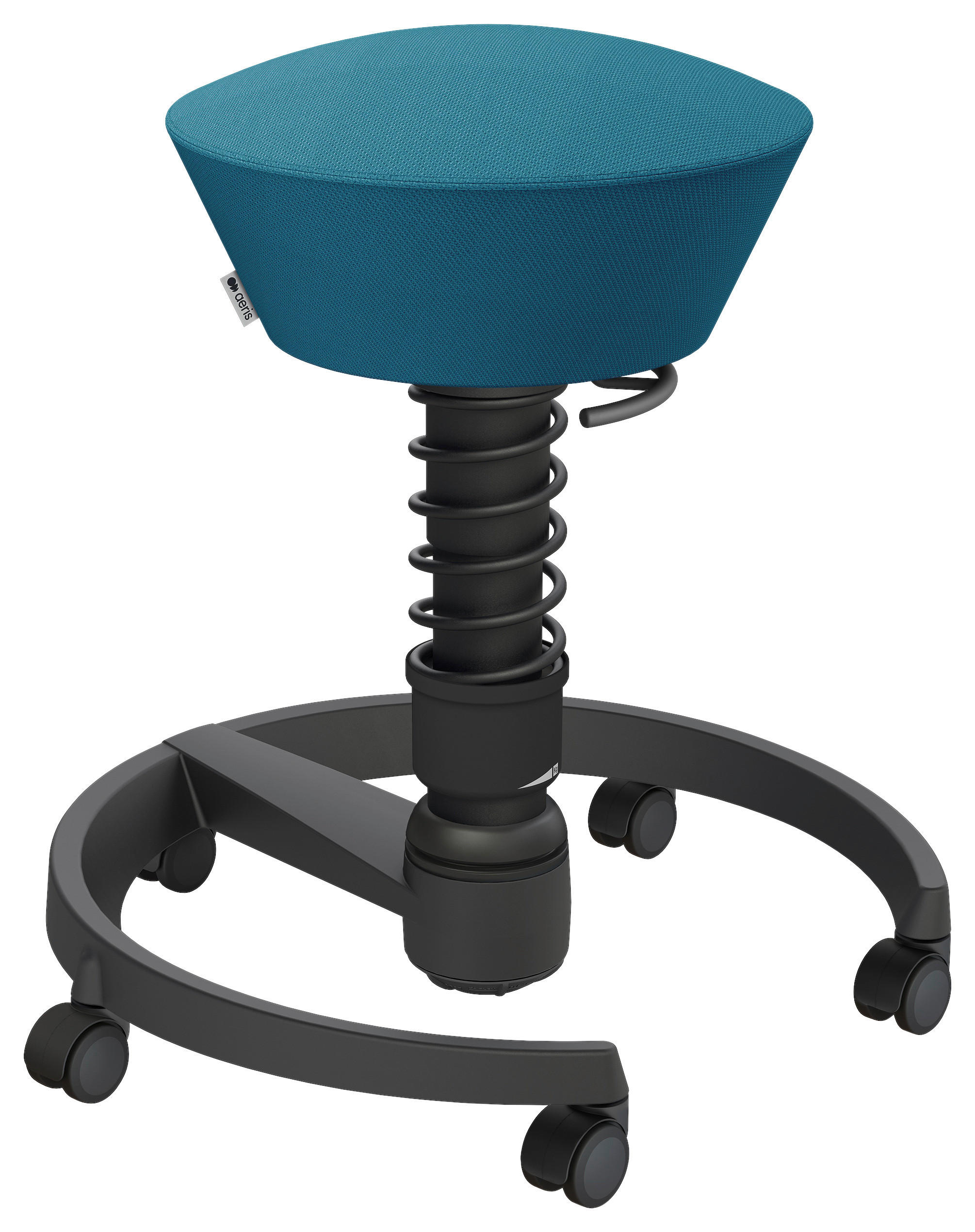 BÜROHOCKER Wollmischung Schwarz, Petrol  - Petrol/Schwarz, Basics, Kunststoff/Textil (55/45,66/55cm) - Aeris