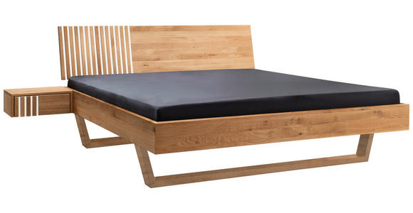 BETT 160/200 cm  in Eichefarben, Weiß  - Eichefarben/Weiß, Design, Holz (160/200cm) - Linea Natura