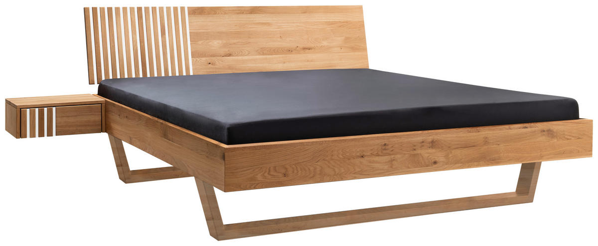 NACHTSCHRANK 45/45/33 cm Wildeiche massiv  - Wildeiche/Weiß, Design, Holz (45/45/33cm) - Linea Natura