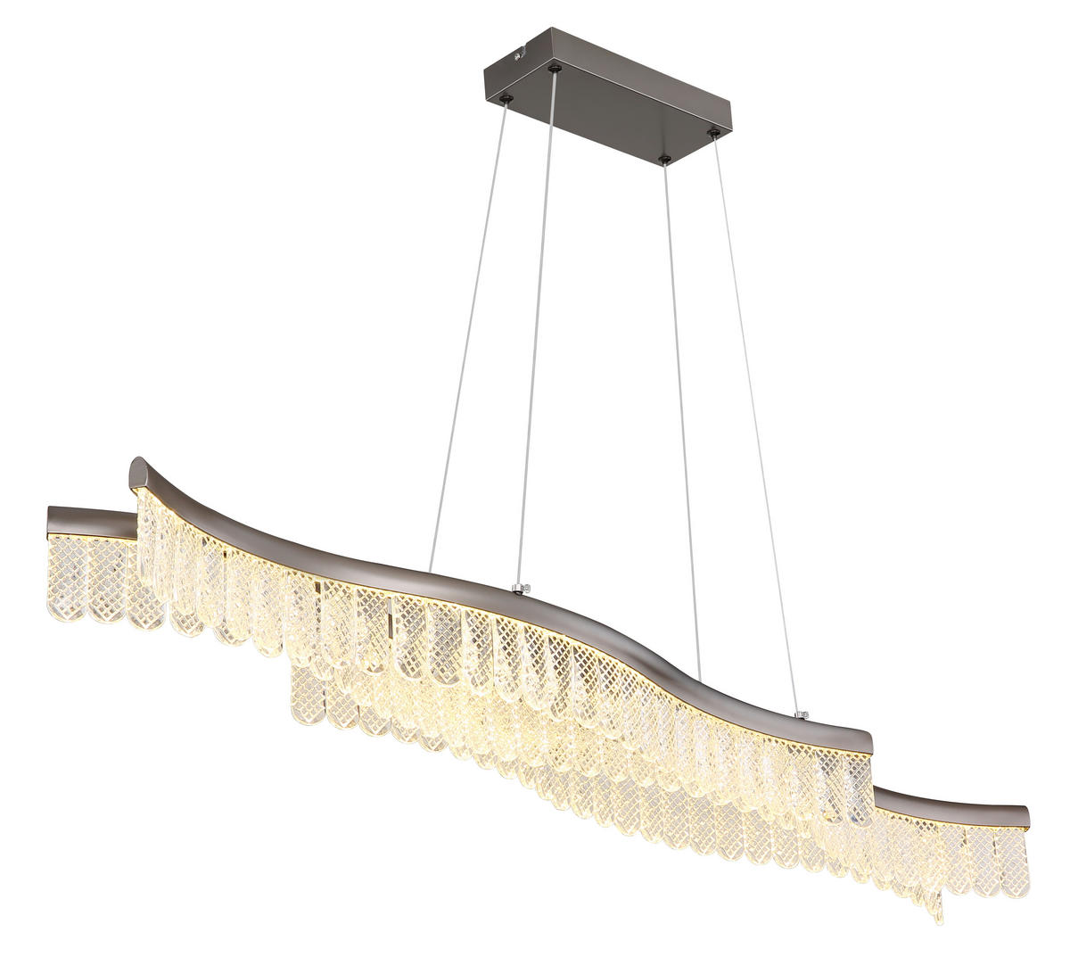 LED-HÄNGELEUCHTE JULIET 108/18/135 cm   - Klar/Graphitfarben, KONVENTIONELL, Kunststoff/Metall (108/18/135cm) - Globo