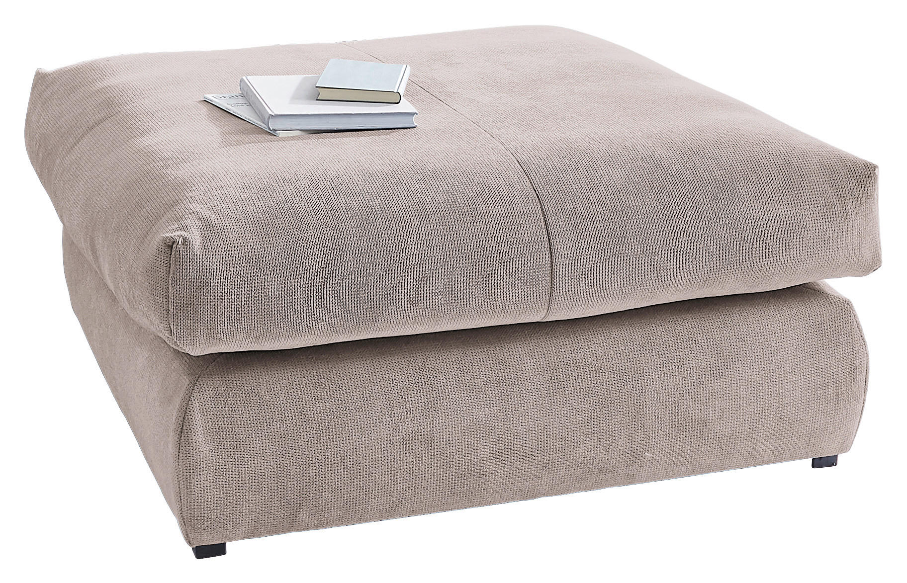 HOCKER in Textil Taupe  - Taupe/Schwarz, Design, Kunststoff/Textil (110/50/110cm) - Carryhome