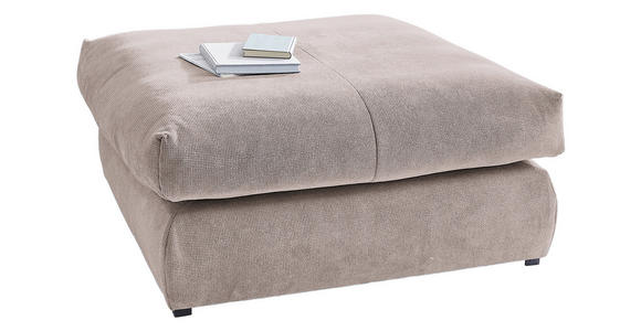 HOCKER in Textil Taupe  - Taupe/Schwarz, Design, Kunststoff/Textil (110/50/110cm) - Carryhome