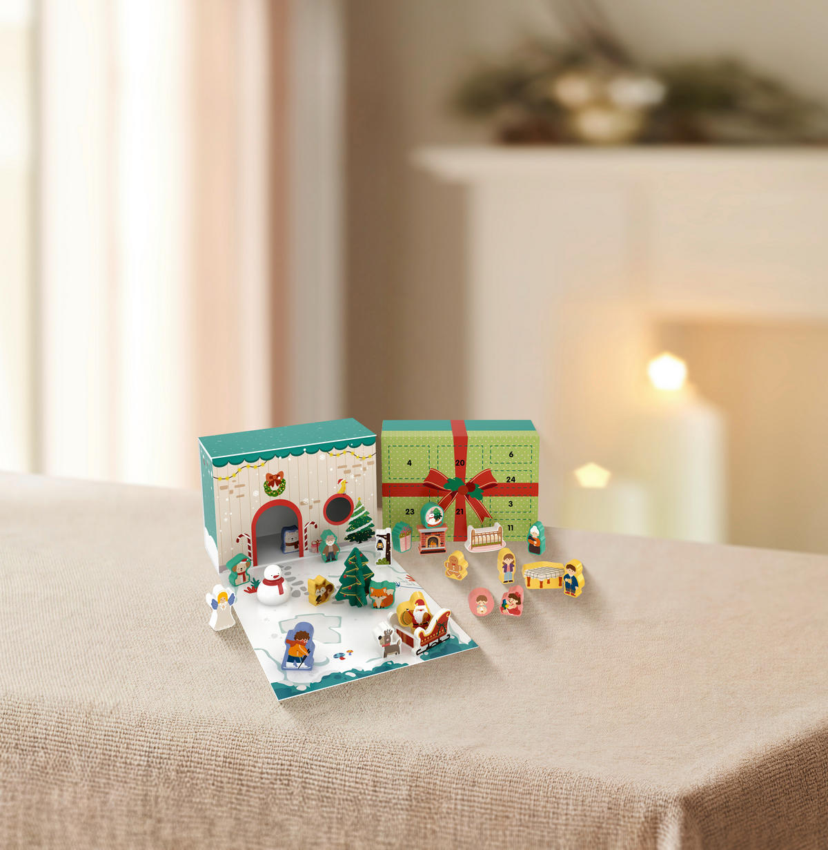 ADVENTSKALENDER  - Basics, Papier/Holzwerkstoff (10,7/18,2/25,2cm) - X-Mas