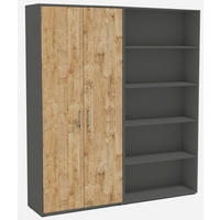 AKTENSCHRANK Anthrazit, Eichefarben  - Eichefarben/Anthrazit, MODERN, Holzwerkstoff (168,8/185,6/33cm) - MID.YOU