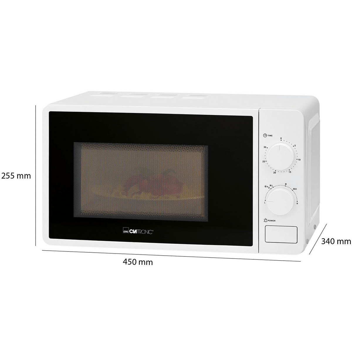 MIKROWELLE MW 791 weiß 20L 700W  - Weiß, Basics, Kunststoff (45/25,5/34,5cm) - Clatronic