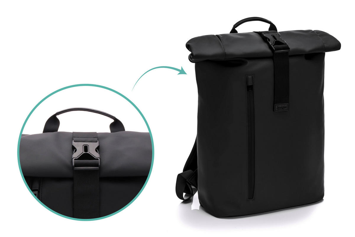 WICKELRUCKSACK Soft Touch  - Schwarz, Basics, Textil (60/38/15cm) - Jimmylee