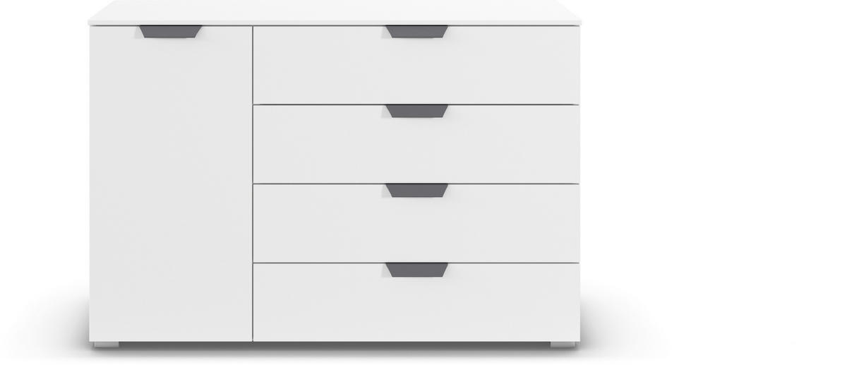 KOMMODE 120/81/42 cm  in Weiss  - Weiss/Dunkelgrau, Design, Holzwerkstoff/Metall (120/81/42cm) - Carryhome