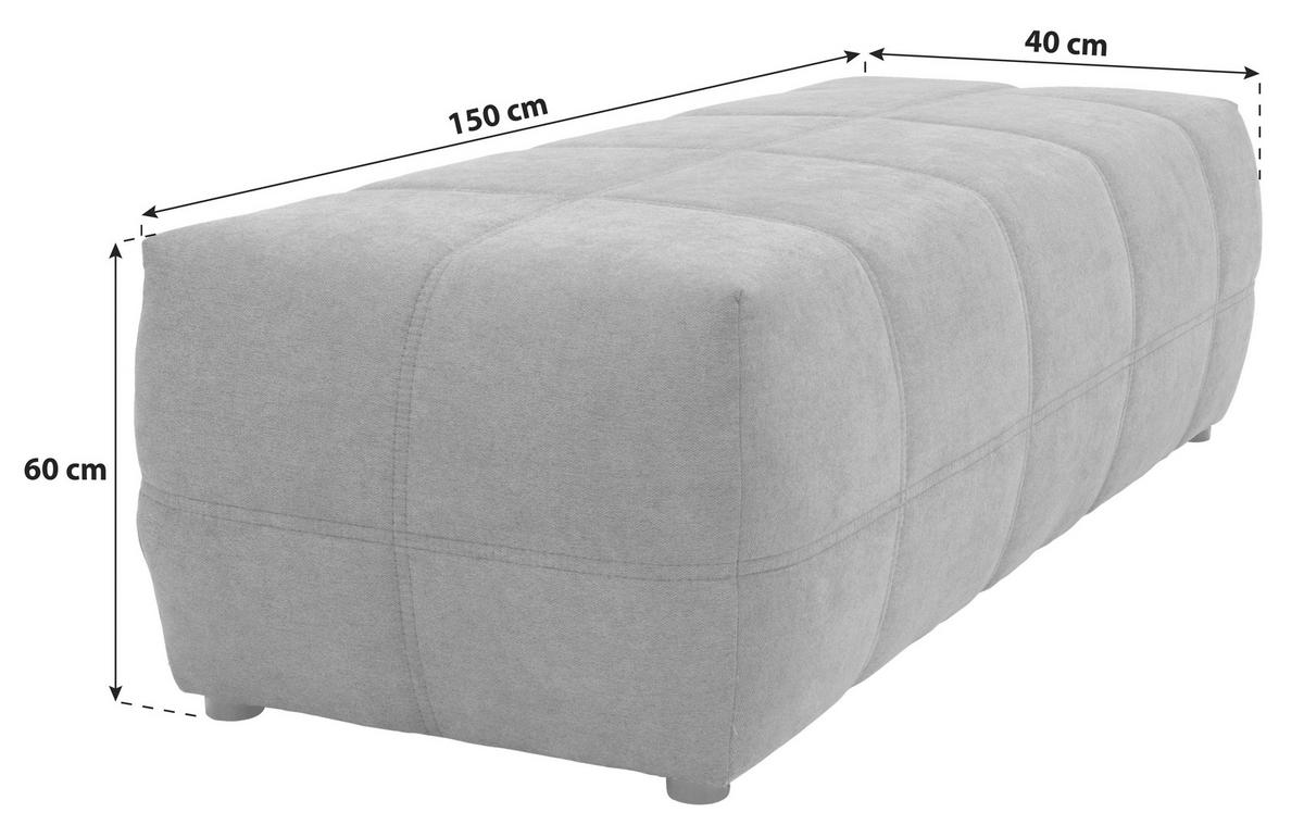 HOCKER Mikrofaser Mintgrün  - Schwarz/Mintgrün, Design, Kunststoff/Textil (150/60/40cm) - MID.YOU