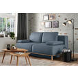 BOXSPRINGSOFA Carla  mit Stoffauswahl, Rücken echt Blau, Grau  - Blau/Grau, Design, Holz/Textil (203/97/107cm) - Dieter Knoll