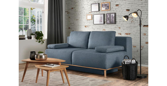 BOXSPRINGSOFA Carla  mit Stoffauswahl, Rücken echt Blau, Grau  - Blau/Grau, Design, Holz/Textil (203/97/107cm) - Dieter Knoll