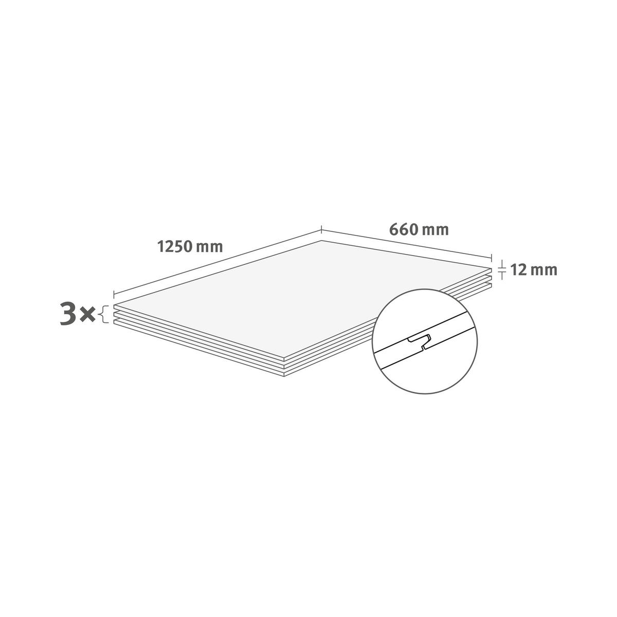 DECOWALL LOVELAND EICHE 3 Stück  - Eichefarben, Design, Naturmaterialien (125/66/1.2cm) - Egger Holzwerkstoffe