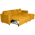 ECKSOFA Senfgelb Flachgewebe  - Senfgelb/Schwarz, KONVENTIONELL, Textil/Metall (252/162cm) - Carryhome