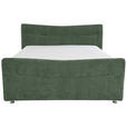 BOXSPRINGBETT 180/200 cm  in Dunkelgrün  - Chromfarben/Dunkelgrün, KONVENTIONELL, Textil/Metall (180/200cm) - Esposa
