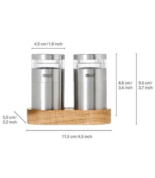 SALZ- UND PFEFFERMÜHLE MOLTO  - Edelstahlfarben/Akaziefarben, Basics, Holz/Keramik (11,5/5,5/9,5cm) - AdHoc