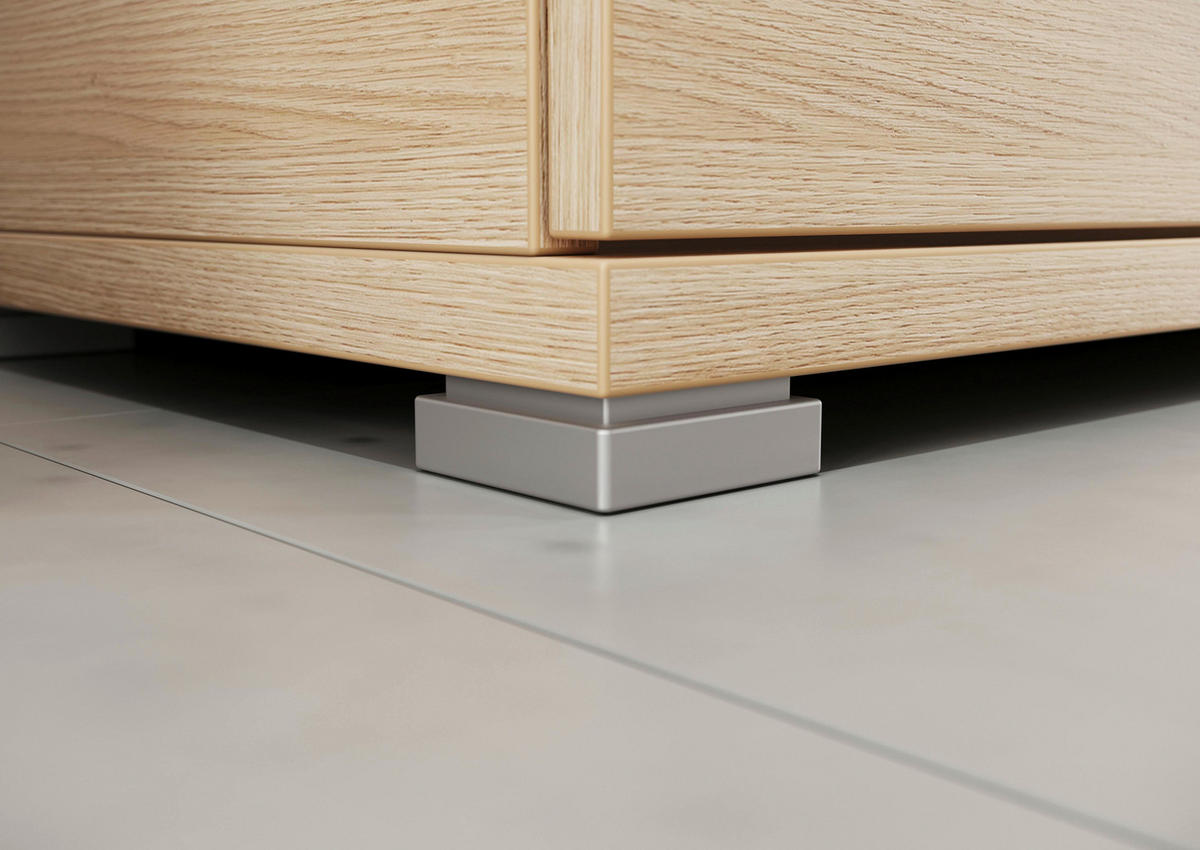 SCHUHSCHRANK 89/118/37 cm  - Eichefarben/Silberfarben, KONVENTIONELL, Holzwerkstoff/Kunststoff (89/118/37cm)