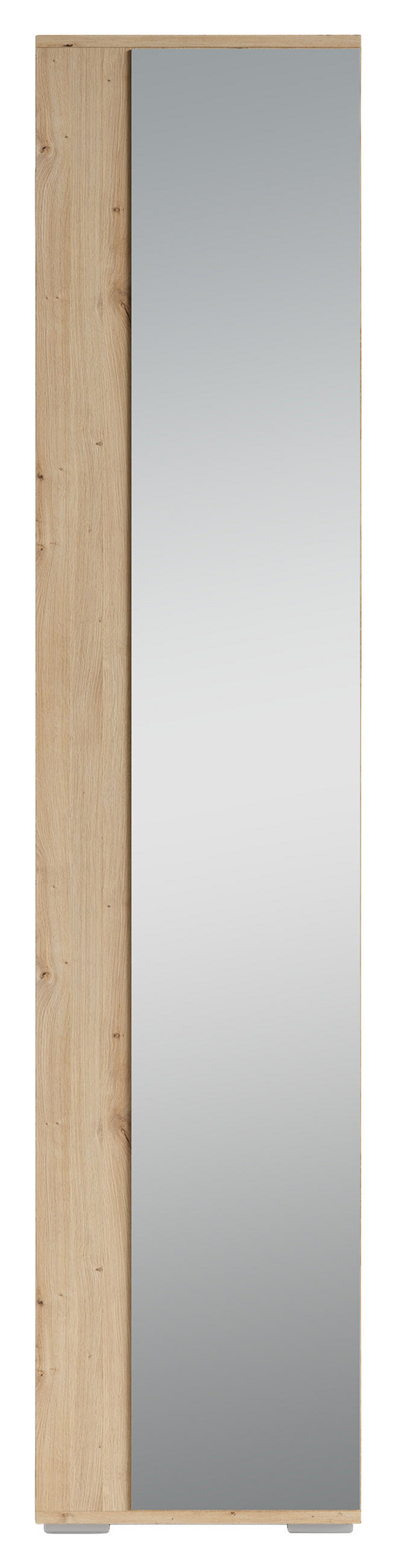 GARDEROBENSCHRANK Ben  in 40/184/35 cm  - Silberfarben/Eiche Artisan, MODERN, Glas/Holzwerkstoff (40/184/35cm) - MID.YOU