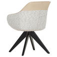 ARMLEHNSTUHL  in Chenille, Lederlook  - Beige/Creme, KONVENTIONELL, Holz/Textil (60/83/65cm) - Landscape