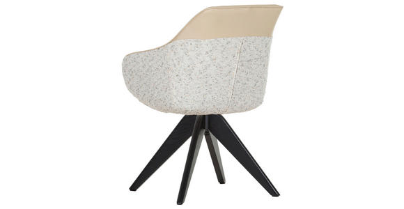 ARMLEHNSTUHL  in Chenille, Lederlook  - Beige/Creme, KONVENTIONELL, Holz/Textil (60/83/65cm) - Landscape