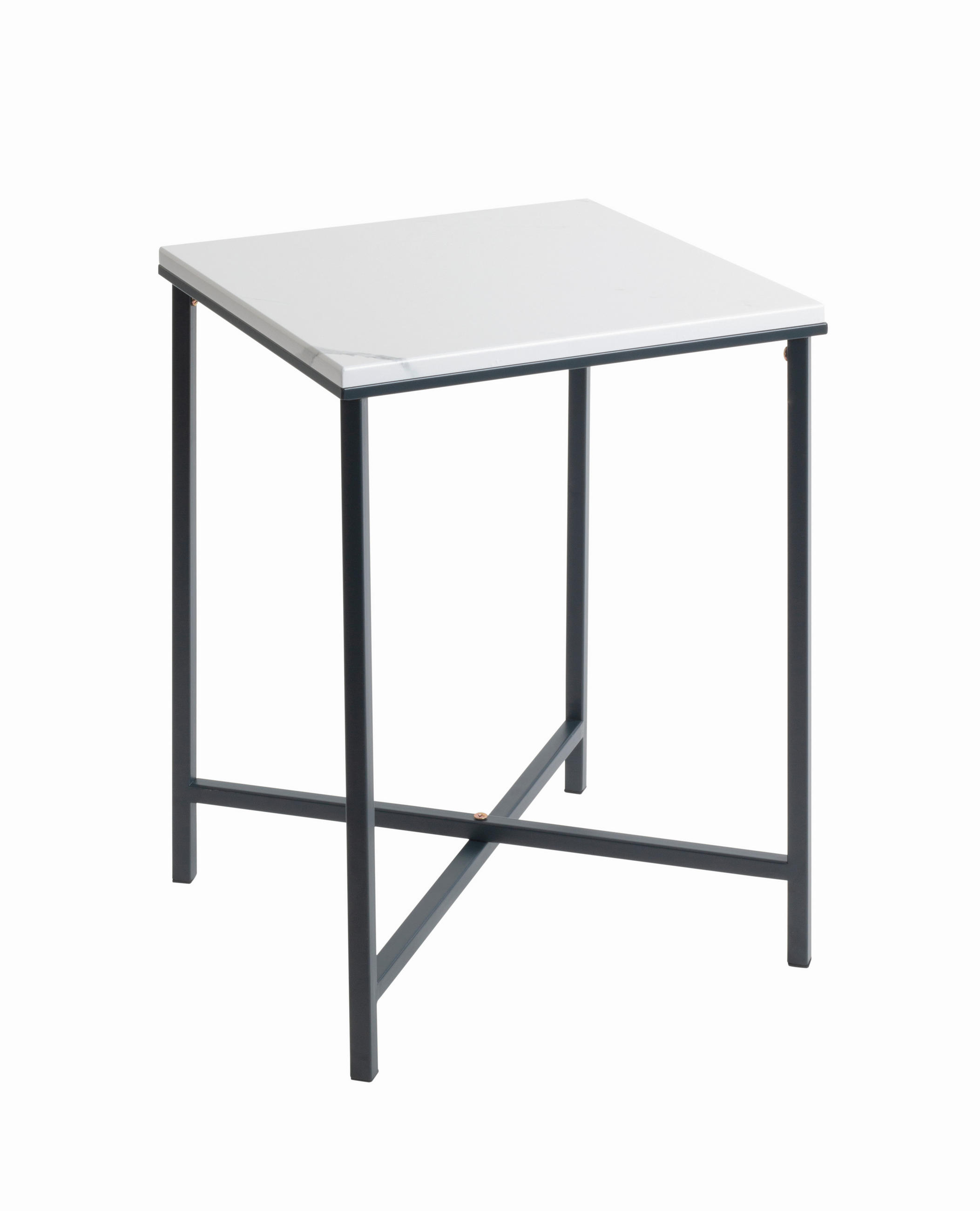 BEISTELLTISCH 39/39/55 cm Anthrazit, Weiß quadratisch  - Anthrazit/Weiß, Trend, Holzwerkstoff/Metall (39/39/55cm)