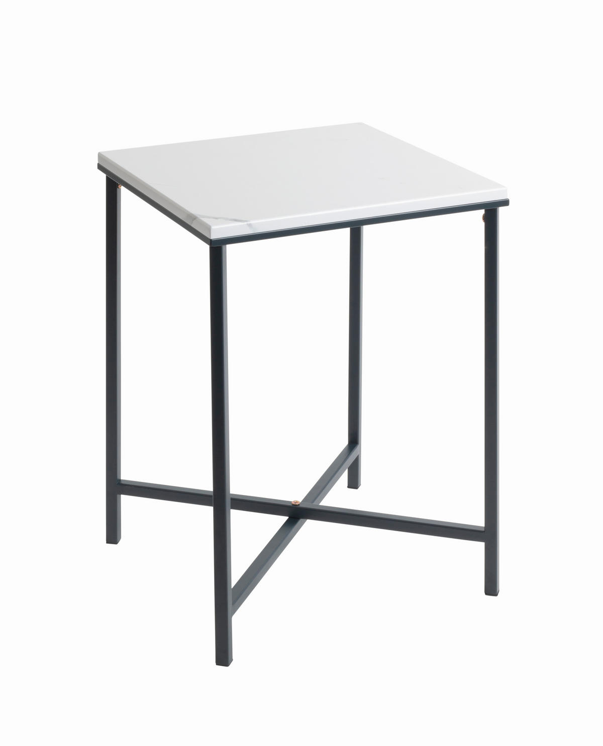 BEISTELLTISCH 39/39/55 cm Anthrazit, Weiß quadratisch  - Anthrazit/Weiß, Trend, Holzwerkstoff/Metall (39/39/55cm)