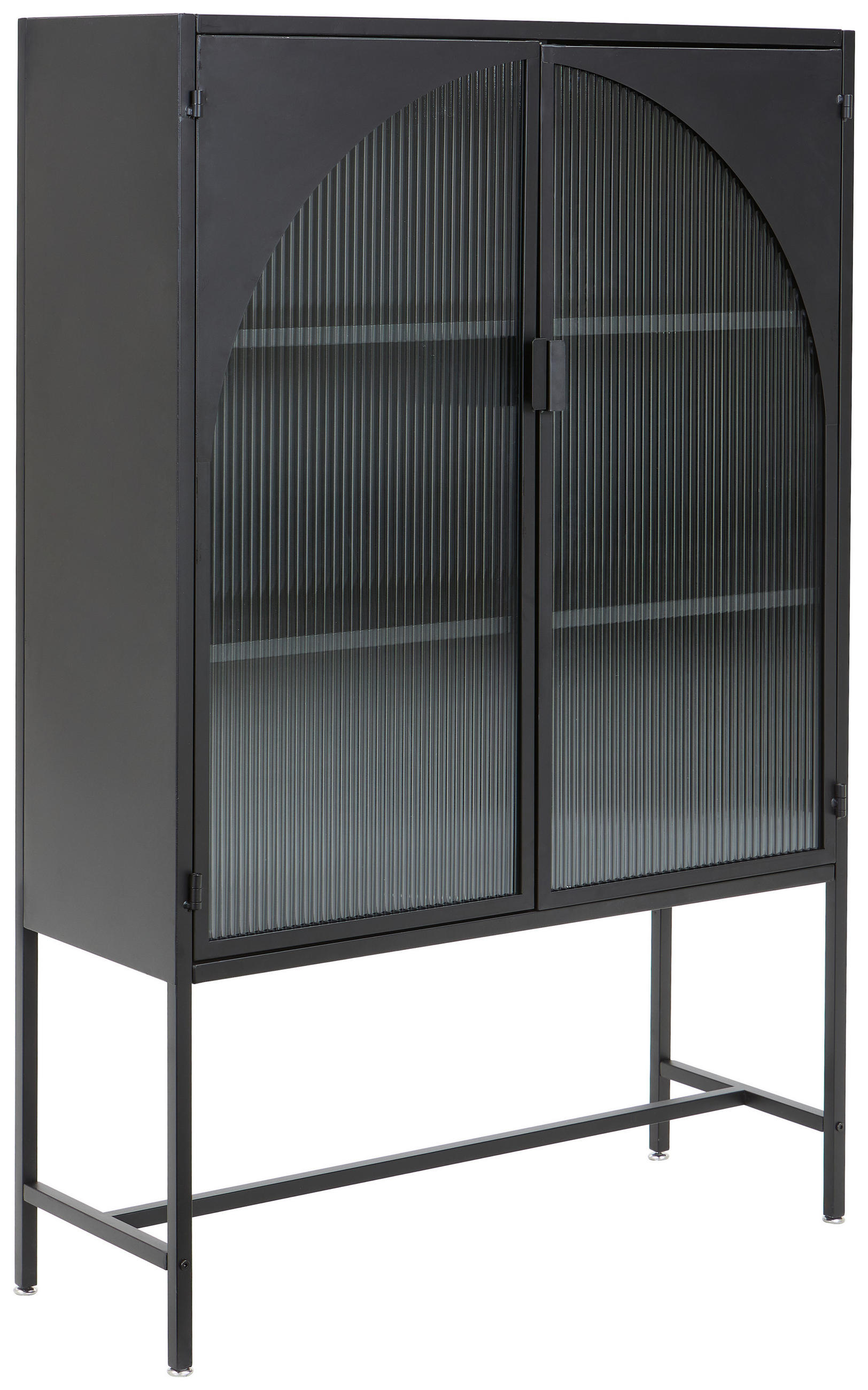 VITRINE in Schwarz - Schwarz, Design, Glas/Metall (95/145/35cm) - MID.YOU