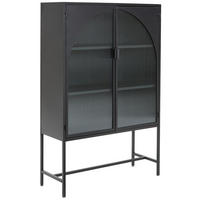 VITRINE  in Schwarz  - Schwarz, Design, Glas/Metall (95/145/35cm) - MID.YOU
