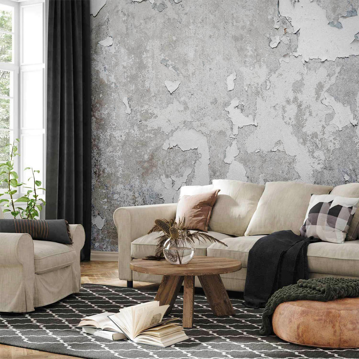 FOTOTAPETE  - Greige/Grau, LIFESTYLE, Textil (450/315cm) - artgeist