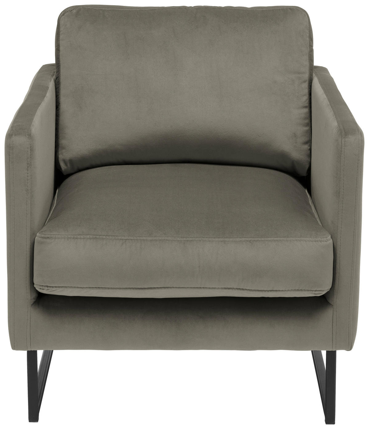 SESSEL in Samt Grau  - Schwarz/Grau, Design, Textil/Metall (72/78/84cm) - Carryhome