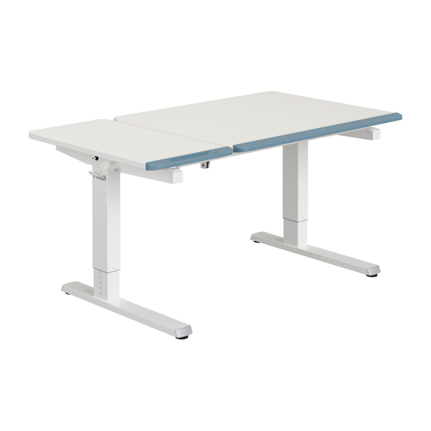 IFJÚSÁGI ÍRÓASZTAL  - világoskék/fehér, Basics, faalapú anyag/fém (130/75/53-79cm) - Paidi