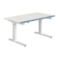 IFJÚSÁGI ÍRÓASZTAL  - világoskék/fehér, Basics, faalapú anyag/fém (130/75/53-79cm) - Paidi