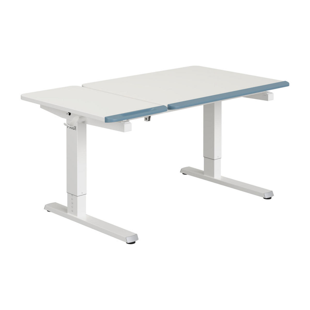 IFJÚSÁGI ÍRÓASZTAL  - világoskék/fehér, Basics, faalapú anyag/fém (130/75/53-79cm) - Paidi