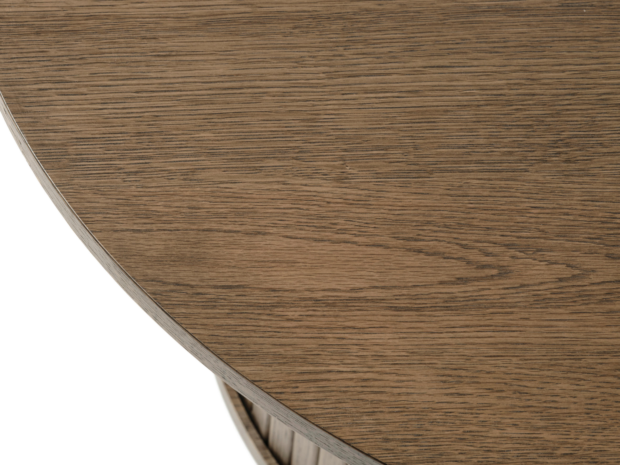 Thumbnail - home24 Couchtisch, Eiche, Holzwerkstoff, furniert, 2 Schubladen, rund, Säule, Bodenplatte, 90x45x90 cm, einfacher Aufbau...