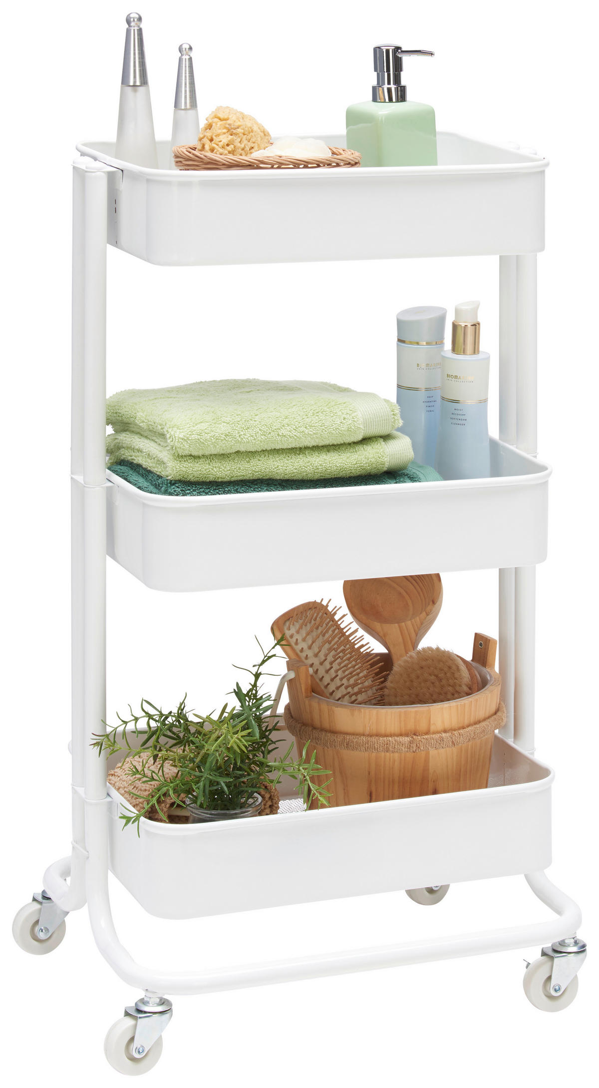 RULLVAGN in vit  - vit, Design, metall (43/78,5/35cm) - home24