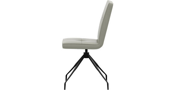 STUHL  Lederauswahl, Sitzfläche 180° drehbar  Echtleder  - Hellgrau, Design, Leder/Metall (45/96/58cm) - Moderano