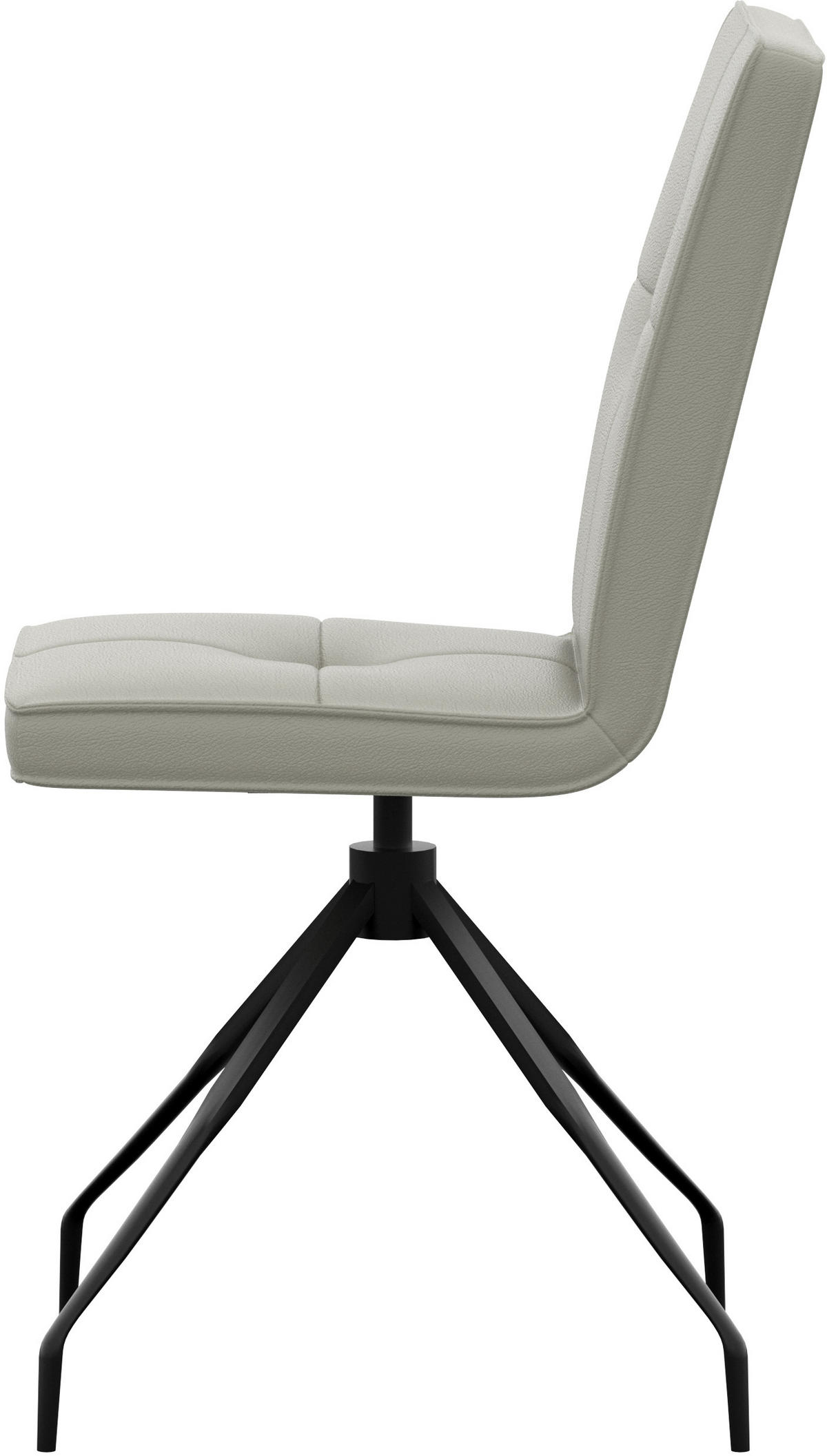 STUHL Echtleder Hellgrau  - Hellgrau, Design, Leder/Metall (45/96/58cm) - Moderano