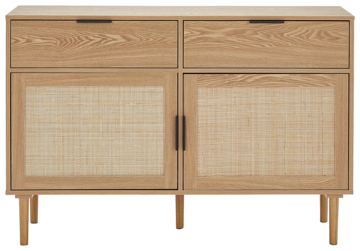 SIDEBOARD  in 120/80/39 cm  - Schwarz/Naturfarben, Natur, Holz/Holzwerkstoff (120/80/39cm) - MID.YOU