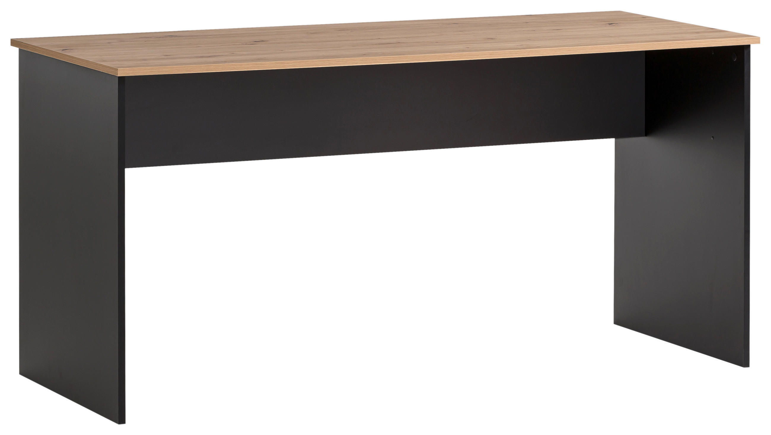 SCHREIBTISCH 65/150/73,6 cm  in Schwarz, Eichefarben  - Eichefarben/Schwarz, MODERN, Holzwerkstoff (65/150/73,6cm) - MID.YOU