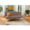 BÄDDSOFFA i linneimitation brun  - brun/silver, Basics, metall/textil (194/87/102cm) - MID.YOU