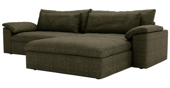ECKSOFA  in Webstoff Grün  306/198 cm  - Schwarz/Grün, MODERN, Kunststoff/Textil (306/198cm) - Carryhome