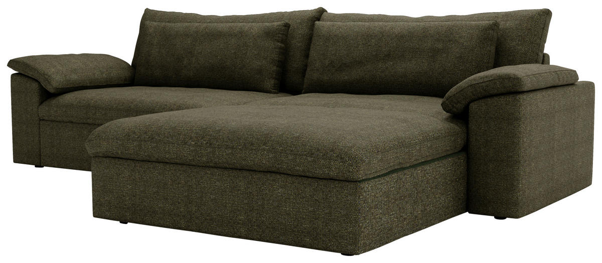 ECKSOFA  in Webstoff Grün  306/198 cm  - Schwarz/Grün, MODERN, Kunststoff/Textil (306/198cm) - Carryhome