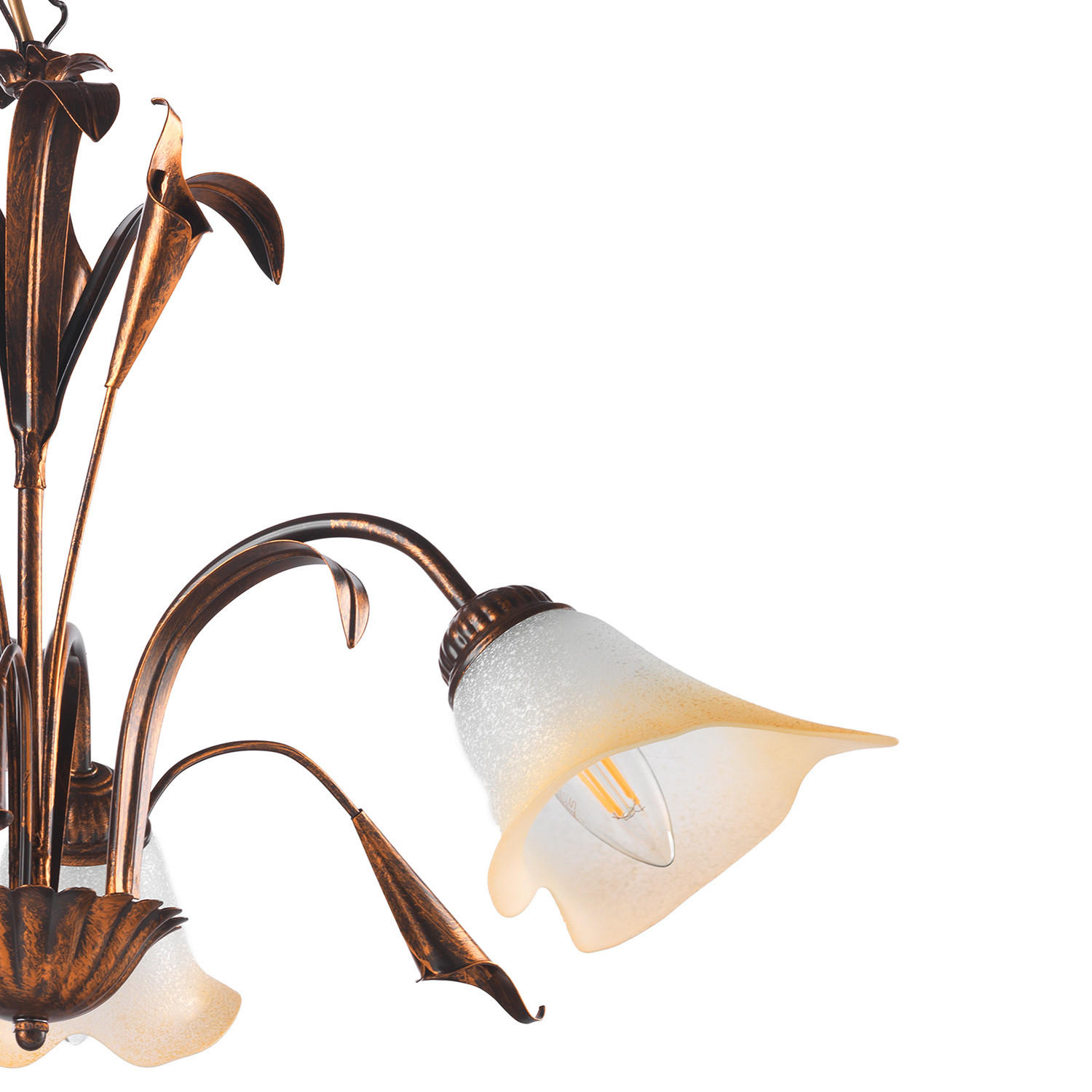 KRONLEUCHTER 60/100 cm   - Bronzefarben, Natur, Glas/Metall (60/100cm)