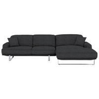 ECKSOFA Graphitfarben Webstoff  - Graphitfarben, Design, Textil/Metall (304/184cm) - Dieter Knoll