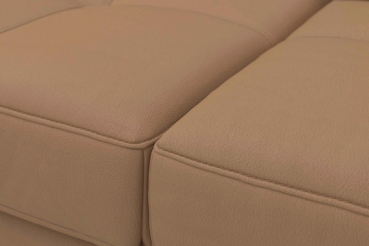 SEDACÍ SOUPRAVA, kůže, cappuccino - černá/cappuccino, Basics, kov/textil (223/363/176cm) - Sit & More