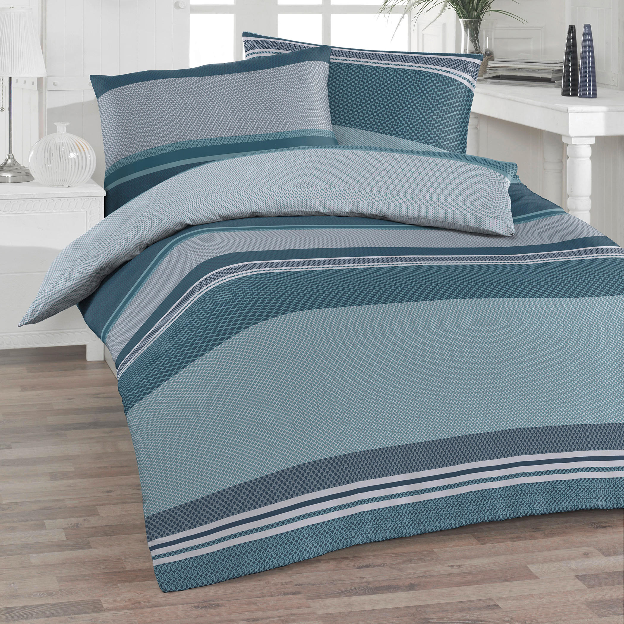 BETTWÄSCHE Satin 140/220 cm  - Blau, Design, Textil (140/220cm) - Florella