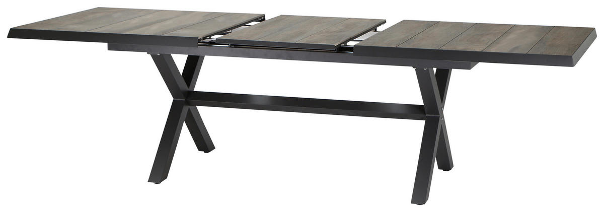 GARTENGARNITUR 7-teilig  - Grau, Basics, Keramik/Kunststoff (100/109/200cm) - Siena Garden