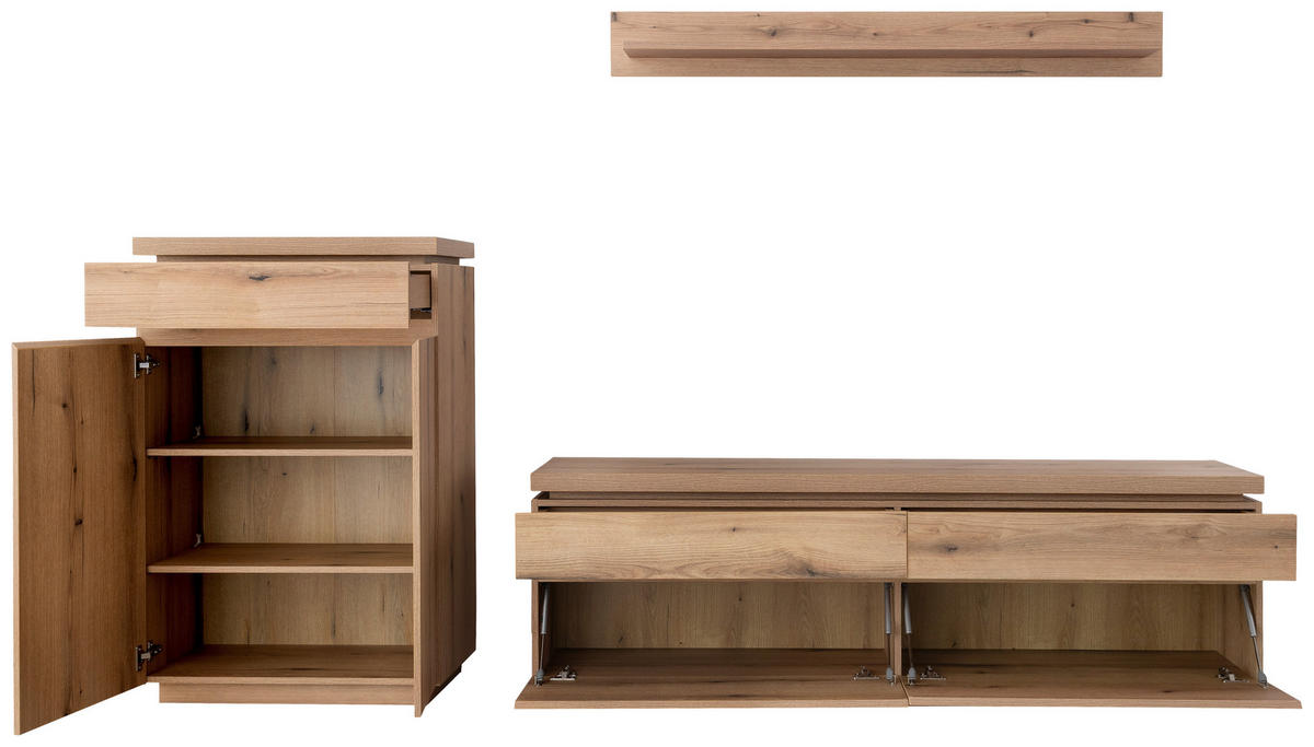 WOHNWAND  Eichefarben 270/172/40 cm  - Eichefarben, Design, Holzwerkstoff (270/172/40cm) - Livetastic