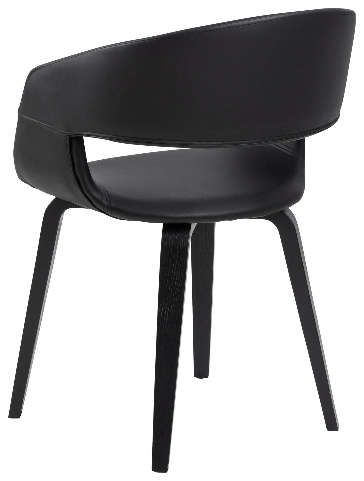 ŽIDLE S PODRUČKAMI, vzhled kůže, černá - černá, Trend, dřevo/textil (52/77,5/53cm) - MID.YOU